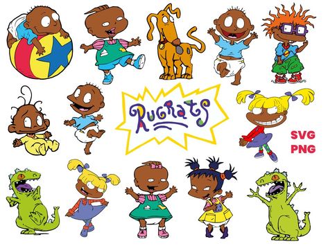 Black Rugrats Characters, Phil And Lil Rugrats, Rugrats Twins, Black Rugrats, Rugrats Svg, Preschool Classroom Themes, Rugrats Characters, Rugrats Cartoon, Bday Stuff