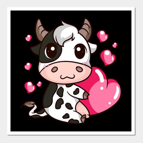 Valentines Paintings, Valentines Cow, Valentines Pictures, Cow Stuff, Cow Drawing, Vegan Art, Drawings For Boyfriend, Holding Heart, Valentine Picture