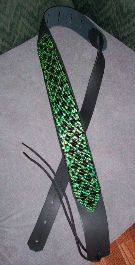 Beaded Guitar Strap Beaded Guitar Strap, Beaded Guitar, Guitar Patterns, Loom Designs, Loom Craft, Loom Jewelry, Guitar Straps, Camera Straps, Leather Crafts