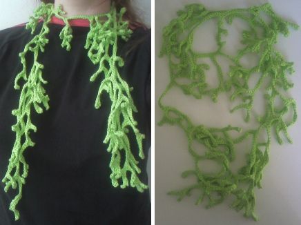 Crochet Seaweed Free Pattern, Crochet Seaweed, Crochet Moss, Seaweed Inspired Fashion, Seaweed Crochet, Crochet Lichen Pattern, Lichen Crochet, Crochet Lichen, Crochet Swamp Monster