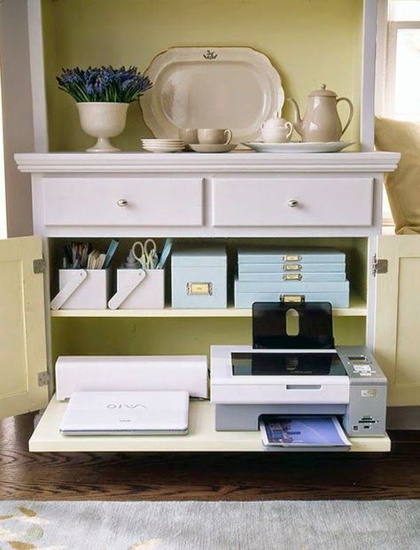 Best Office Design, Printer Storage, Home Office Cabinets, Home Office Storage, Small Home Office, Craft Room Office, Dining Room Office, Home Office Space, Home Office Organization