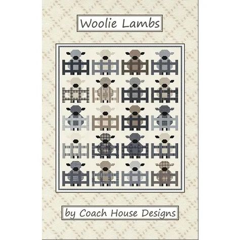 Woolie Lambs Quilt Pattern | Coach House Designs #CHD-2338 | Fat Quarter Shop Row Quilt Patterns, Rustic Fences, Oliso Iron, Texture Words, Rustic Fence, Row Quilt, Bear Quilts, Lake Girl, Laser Cut Kit