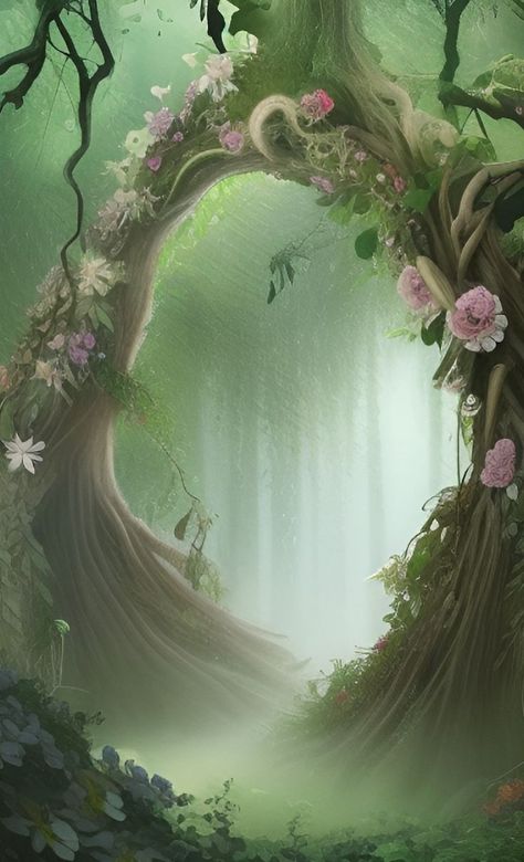 Alice In Wonderland Artwork, Wonderland Artwork, Forest Drawing, Tree Background, Fairy Paintings, Forest Backdrops, Fantasy Forest, Graphic Design Lessons, Forest Wallpaper