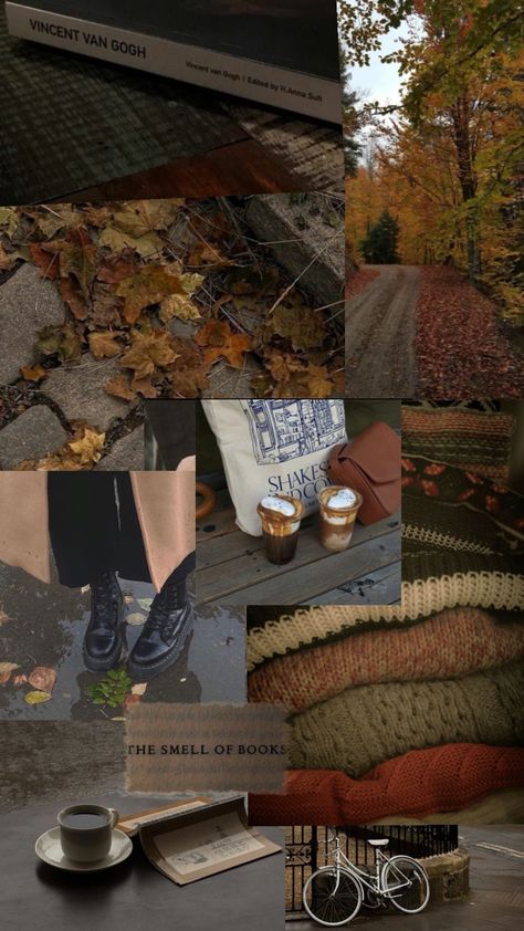 Autumn October Aesthetic, Fall Picture Collage, Fall Mood Board Aesthetic Wallpaper, Back To School Fall Aesthetic, Coffee Fall Wallpaper, Nature Photographer Aesthetic, Fall Mood Board Fashion, Autumn University Aesthetic, Autumn Aesthetic Wallpaper Collage