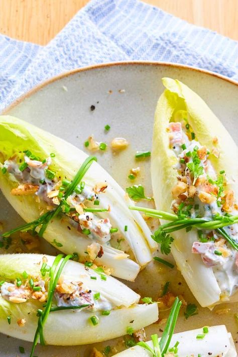 Barquettes d'endives pour un apéro chic et sain - Cuisine Actuelle Guacamole, Diner, Healthy Recipes, Ethnic Recipes, Health, Thermomix, Canapés