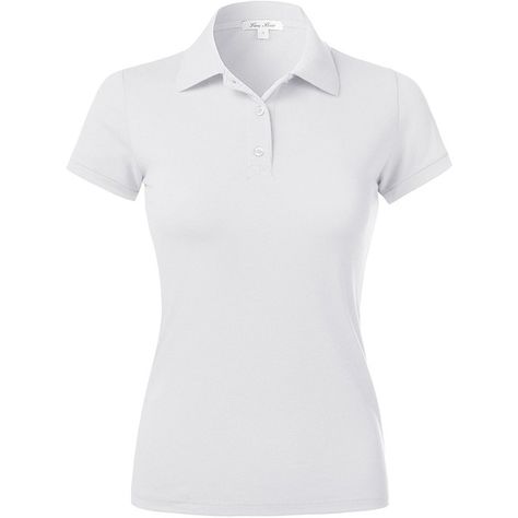 Womens Polo Shirts, Luna Flower, Horse Clothes, Flower Clothing, Top Polo, Polo Outfit, White Knit Top, White Short Sleeve Tops, Slim Fit Polo Shirts