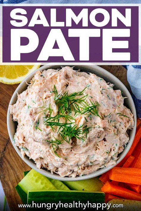 Salmon Pate is a quick and easy recipe that can be a snack or perfect to serve up at a party. Just 4 ingredients and ready in just a couple of minutes. Salmon Mousse Recipes, Salmon Snack, Salmon Pate, Salmon Dip Recipes, Smoked Salmon Pate, Salmon Appetizer, Canned Salmon Recipes, Salmon Dip, Pate Recipes