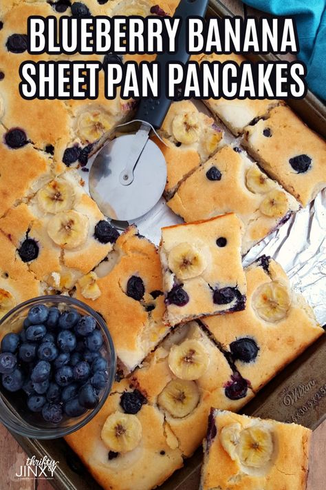 Homemade Pancake Mix Recipe, Blueberry Pancakes Easy, Brunch Catering, Banana Blueberry Pancakes, Quick Brunch, Work Breakfast, Sheet Pan Pancakes, Pancake Mix Recipe, Homemade Pancake Mix