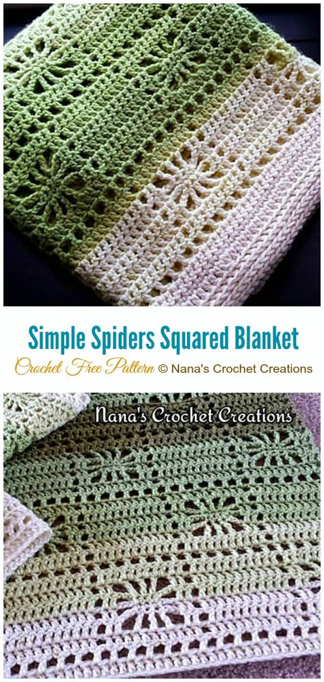 Rectangle Crochet Blanket Pattern Free, Spider Crochet Blanket, Crochet Fillet Patterns Free, Fillet Crochet Patterns Free, Crochet Blanket Patterns For Beginners, Filet Crochet Patterns Free, Free Filet Crochet Patterns, Beginner Crochet Blanket, Free Crochet Blanket Patterns