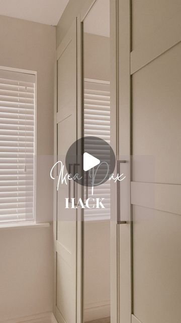 Lindsay Jayne ✨ Home Interiors & Renovation ✨ on Instagram: "Even now I get more messages over the IKEA Pax hack than any other so here’s a step by step on how we did it ! We took a double and single wardrobe and made a base for them to sit on that was high enough to accommodate the skirting board. We then screwed a baton to the wall to secure the wardrobes to and put them in place. We then made side panels and a top panel out of mdf to make it look built in and added the skirting board on. My daughter chose the wardrobes to be painted in @farrowandball vert de terre to match her feature wall and we got these sprayed professionally by @deevalleyspraysolutions to make them more durable ( although slightly more expensive than painting them by hand I would recommend this method every time Window Between Wardrobe, Ikea Pax Cream, Ikea Pax Wardrobe Painted, Ikea Pax Paint Match, Beige Pax Wardrobe, Painting Pax Wardrobe, Painted Ikea Wardrobe, Ikea Pax Height Extension, Pax 75 Cm Ikea Door Hack