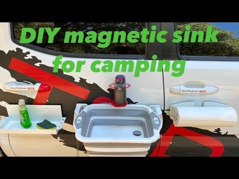 Camping Sink Diy, Camping Sink, Rv Sink, Portable Sink, Camping Youtube, Sink And Faucet, Outdoor Sinks, Diy Rv, Portable Kitchen