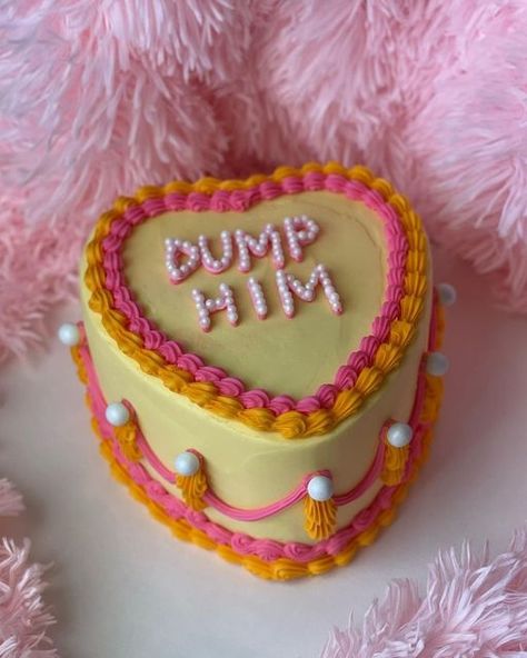 Men Are Trash, Break Up With Him, Breakup Party, Dump Him, Cake Quotes, Heart Cakes, Custom Birthday Cakes, Health And Fitness Magazine, Cute Baking