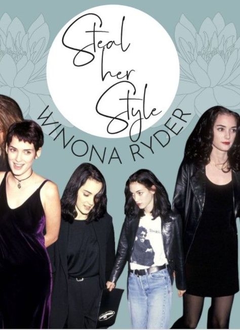 She has set the style scene for many decades and we want to honor her iconic looks, and help you get in on the fun! Grunge Staples, Winona Ryder Style, Cover Outfits, Winona Ryder 90s, Leather Looks, 90s Glam, Iconic Looks, Mom Wedding, Winona Ryder