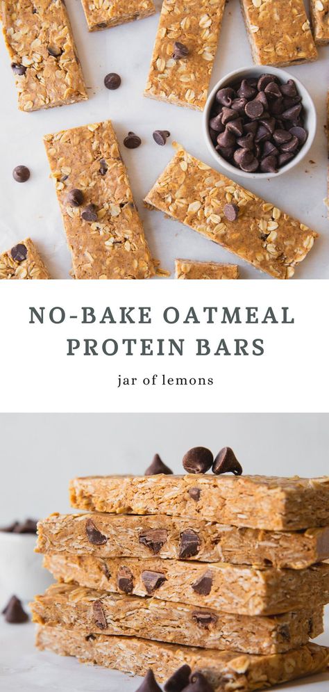 Oatmeal Protein Bars, Sugar Free Protein Bars, Protein Bar Recipe Healthy, Easy Protein Bars, Protein Breakfast Bars, Protein Bars Recipe, Bars Recipes Healthy, No Bake Protein Bars, Protein Granola Bars