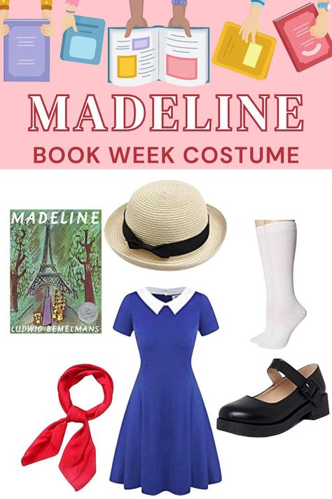 madeline book week costume Costume For Teachers, Easy Book Character Costumes, Madeline Costume, Book Character Costume, Madeline Book, Teacher Costumes, Book Character Costumes, Parisian Look, Character Costume