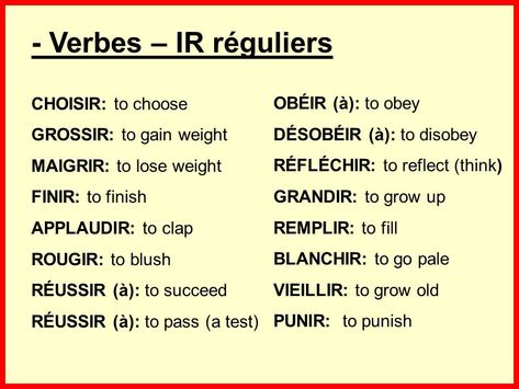 - IR Verbs - French Tutoring and Resources French Study, French Verbs, Theory Of Relativity, French Resources, French Vocabulary, French Teacher, Study Inspo, How To Speak French, French Tips