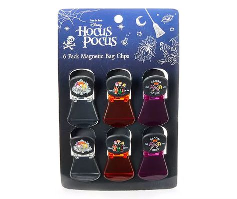 Disney Hocus Pocus Multi-Color 6-Piece Magnetic Bag Clip Set | Big Lots Hocus Pocus Thackery Binx, Thackery Binx, The Sanderson Sisters, Big Lots Store, Designer Crossbody Bag, Sanderson Sisters, Designer Crossbody, Bag Clips, Big Lots