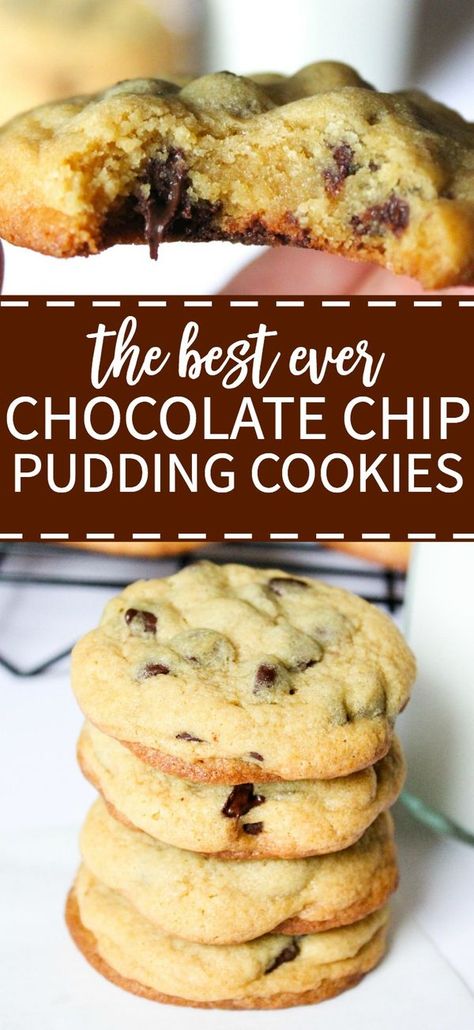 Melted Chocolate Chips, Chocolate Chip Pudding, Chocolate Chip Pudding Cookies, Recipe Cookies, Ultimate Cookies, Fresh Baked Cookies, Pudding Cookies, Chocolate Chip Cookie Recipe, Chewy Chocolate Chip