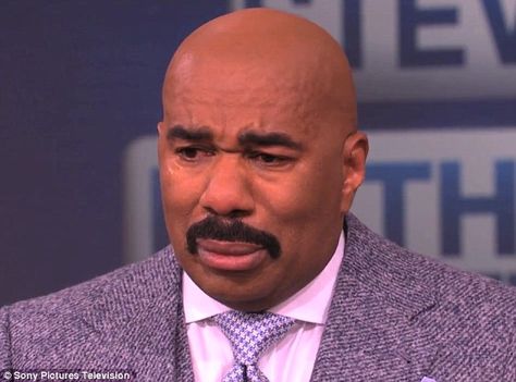 Tears of popularity: Video of Steve Harvey crying tears of joy ... Crying Tears, Mixed Emotions, Steve Harvey, Family Feud, Tears Of Joy, Carpet Cleaner, Male Face, Man Humor, Celebrity Gossip