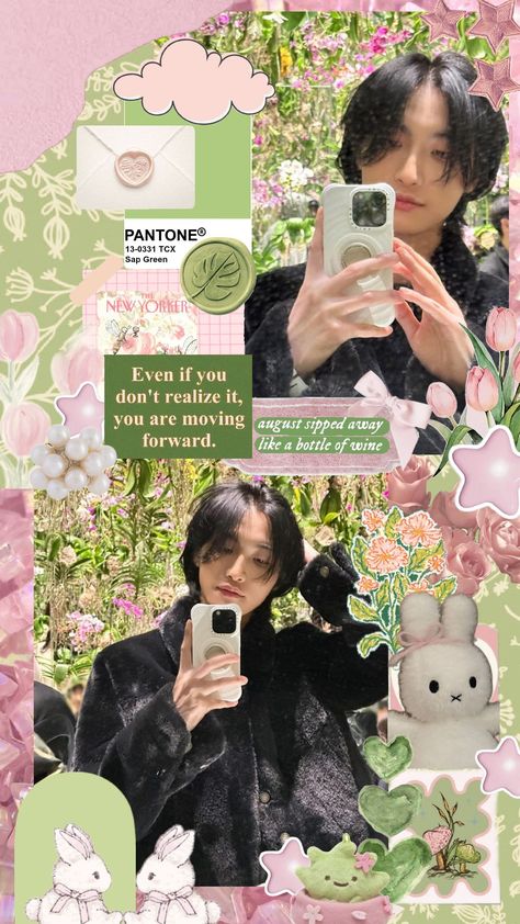 pink and green>>>> #seonghwa #seonghwaateez #taylorswift #folklore #pink #green #cute Pink And Green Aesthetic, Pink And Green Wallpaper, Green Cute, Iphone Aesthetic, Green Photo, Diy Wallpaper, Mini Drawings, The New Yorker, Green Wallpaper