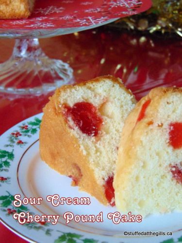 Sour Cream Cherry Pound Cake Newfoundland Cherry Cake, Cherry Christmas Cake, Cherry Loaf Recipe, Cherry Pound Cake Recipes, Gum Drop Cake, Macaroons Easy, Cherry Pound Cake, Potato Scones, Cherry And Almond Cake