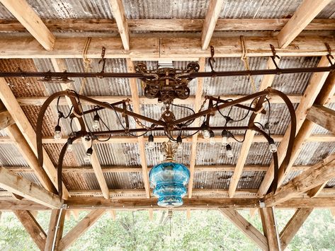 Hay trolley turned into a light fixture for the “Double Douche” Hay Trolley Ideas, Hay Trolley Light Fixture, Hay Trolley Light, Festival Trolley, Hay Trolley, The Double, Light Fixture, Light Fixtures, House Ideas