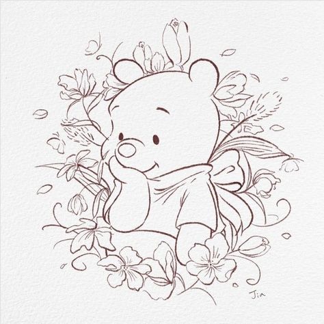 Chibi Winnie The Pooh, Disney Baby Svg, Cute Winnie The Pooh Drawings, Winnie The Pooh Painting, Winnie The Pooh Tattoos, Winnie The Pooh Drawing, Winnie The Pooh Pictures, Cute Winnie The Pooh, Minimalist Tattoos