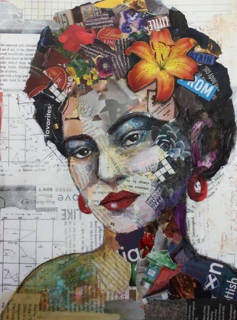 Collage Faces Art Mixed Media, Self Portrait Collage Ideas, Newspaper Collage, Face Collage, Mixed Media Art Tutorials, Gcse Art Sketchbook, Collage Portrait, Creation Art, Collage Art Projects