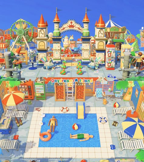 Fair Animal Crossing, Animal Crossing Amusement Park, Acnh Funfair, Animal Crossing Amusement Park Ideas, Acnh Fairground, Animal Crossing Carnival Ideas, Acnh Amusement Park, Animal Crossing Carnival, Acnh Amusement Park Ideas