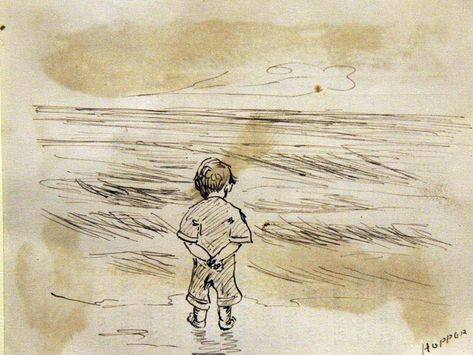 Edward Hopper, Little Boy Looking at the Sea, 1891 Edward Hooper, Drawing Book Pdf, Malcolm Liepke, American Realism, Anselm Kiefer, Shadow Drawing, Edouard Vuillard, Alfred Stieglitz, Dale Chihuly