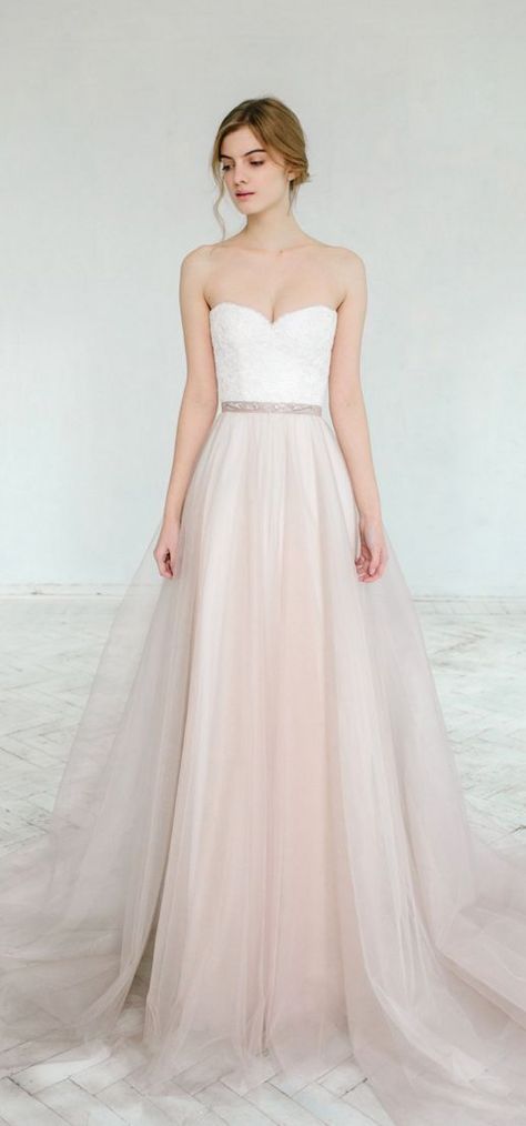 Blush pink tulle wedding dresses Blush Tulle Skirt, Blush Wedding Gown, Blush Wedding Dress, Wedding Skirt, Chiffon Wedding Dress, Sweetheart Wedding Dress, Wedding Dresses Corset, A Wedding Dress, Lace Bridal