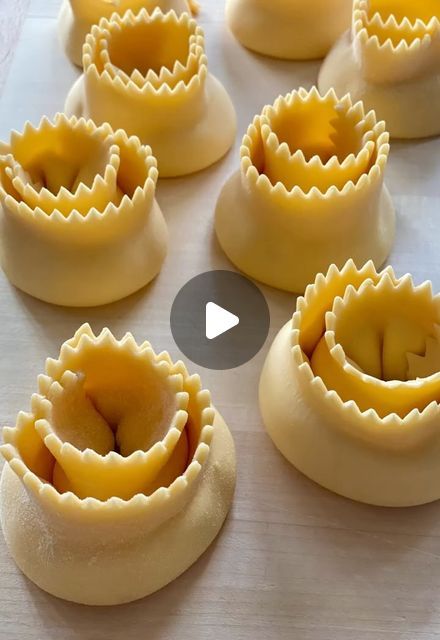 Giant Filled Pappardelle, Filled Pasta Shapes, Unique Ravioli Filling, Handmade Pasta Shapes, Rosette Pasta, Gourmet Pasta Plating, Leftover Ricotta, Pasta Pappardelle, Pappardelle Pasta Recipe