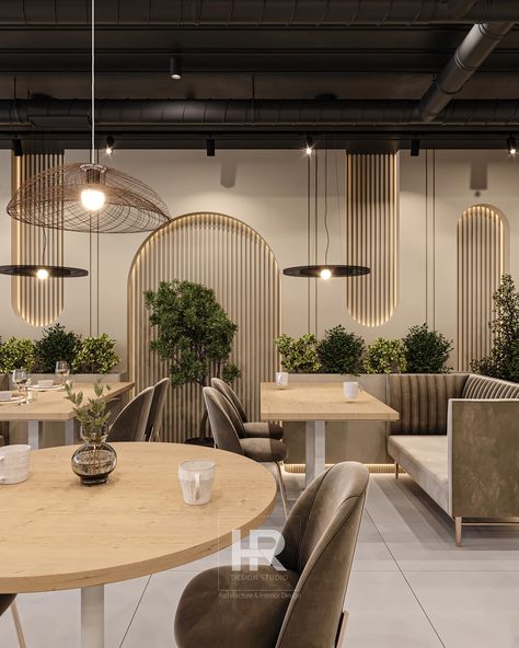 . . . modern coffee shop/restaurant interior design by @hr_design_studio . architect: @haniirezaei . contact us for design and fitout around the world: +989121447543 . . #interiordesign #fitoutinteriors #coffeeshop #restaurantdesign #cafedesign #coffeeshopdesign #interiorcafe #cafedecor #decoration #designideas #istanbulmimar #dubaidesign #interiorfitoutdubai Restaurant Interior Design Modern, Cafeteria Design, Resturant Design, Small Restaurant Design, Modern Coffee Shop, Restaurant Design Inspiration, Modern Restaurant Design, Interior Design Layout, Outdoor Restaurant Design