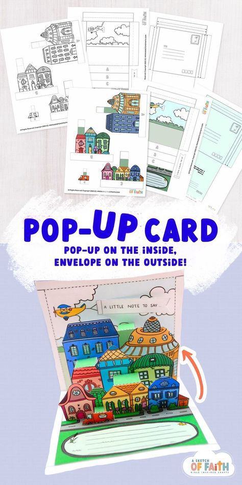 Pop Up Tunnel, Lap Book Templates, Libros Pop-up, Interactive Journals, Fun City, Card Making Templates, Pop Up Art, Paper Toys Template, Paper City