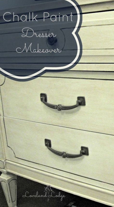 Making over an old dresser using Valspar Chalk Paint Dresser Into Tv Stand, Valspar Chalk Paint, Furniture Store Display, Vintage Dresser Makeover, Chalk Painted Furniture, Paint Makeover, Chalk Paint Dresser, Spray Paint Furniture, Chalk Paint Makeover