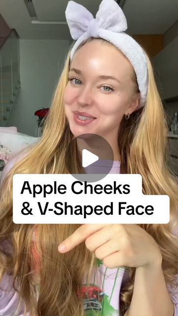 How To Get Apple Cheeks, Apple Cheeks Faces, Change Face Shape Exercise, How To Change Face Shape, Apple Cheeks Exercise, How To Get A V Shaped Face, V Shape Face Exercise, Face Massage Tutorial, Face Shape Guide