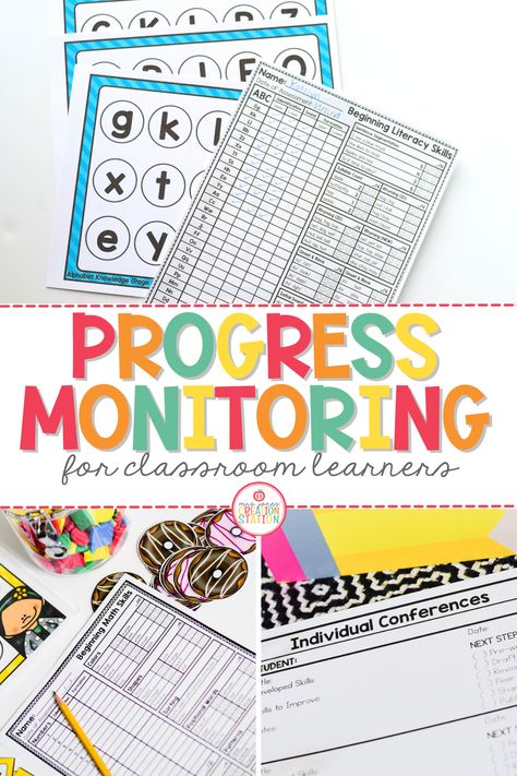 FREE Progress monitoring printables for math, literacy and phonics for the early elementary classroom. #progressmonitoring #elementaryliteracy #elementarymath #prek Progress Monitoring Forms, Planning School, Third Grade Activities, Classroom Planning, Mrs Jones, Self Contained Classroom, Kindergarten Curriculum, Math Assessment, Creation Station