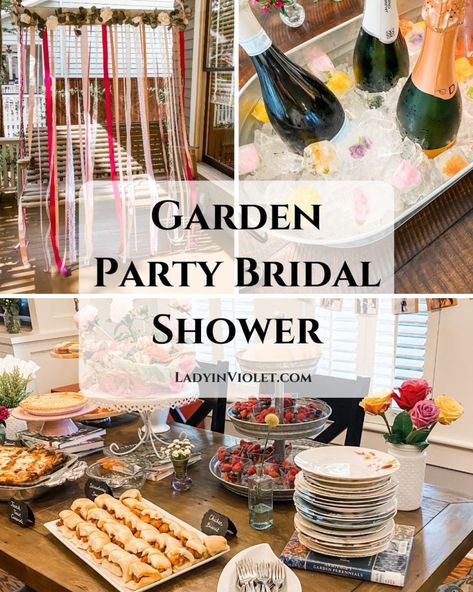 Everything you need to host the perfect garden party bridal shower from decorations, the menu, and what to wear. Brunch Themed Bridal Shower Ideas Food, Bridal Shower Ideas Garden Party, Wedding Shower Garden Party, Garden Theme Bridal Shower Ideas Centerpieces, Garden Party Bridal Shower Food, Garden Shower Theme, Garden Wedding Shower Theme, Garden Wedding Shower Ideas, Bridal Shower Garden Party Theme