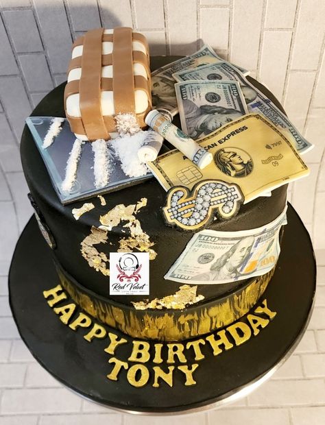 Narco Theme Cake, Mens Cake Ideas, Mafia Party, 37 Birthday, Baking Stuff, Cake Hacks, Custom Birthday Cakes, Themed Birthday Cakes, Custom Birthday