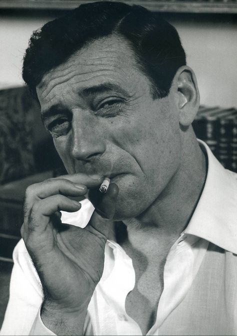 Yves Montand French Actors, Philippe Halsman, Yves Montand, Jean Luc Godard, French Cinema, Popular Photography, Foreign Film, Charming Man, Hollywood Icons