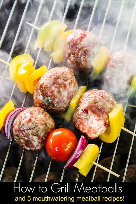 Grilled Meatballs, Fast Healthy Dinner, Meatball Dinner, Barbeque Recipes, Meatball Recipes Easy, Homemade Meatballs, Dinner Healthy, Recipes For Dinner, Entree Recipes