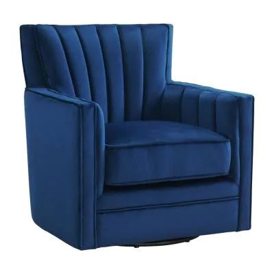 Lawson Cobalt Swivel Chair Blue Fabric Sofa, Blue Accent Chairs, Contemporary Accent Chair, Contemporary Armchair, Chair And Ottoman Set, American Signature Furniture, Swivel Accent Chair, Value City Furniture, Modern Accent Chair