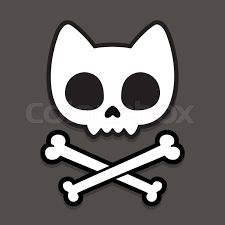 Cartoon cat skull and crossbones | Stock vector | Colourbox Cute Cat Skull Drawing, Cat Skull Tattoo Simple, Cat Skull Drawing Simple, Cute Skull Doodle, Cute Skull Drawing Simple, Cartoon Skull Drawing, Cute Skull Drawing, Cat Skull Illustration, Cat Skull Drawing