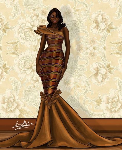 Breathe In, Ghana Traditional Wedding, Don't Breathe, Princess Evening Dress, African Bridal Dress, African Wedding Attire, Kente Dress, African Traditional Wedding, Best African Dresses