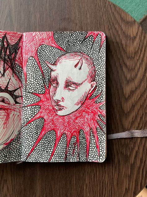 Texture aesthetic face punk Pocket Sketchbook Ideas, Pocket Sketchbook, Moleskine Sketchbook, Paper Pocket, Sketchbook Ideas, Sketchbook Pages, Moleskine, All Art, Fashion Illustration