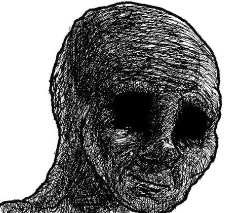 Withered / Hollow Wojak Template | Withered Wojak | Know Your Meme Black And White, White, Black