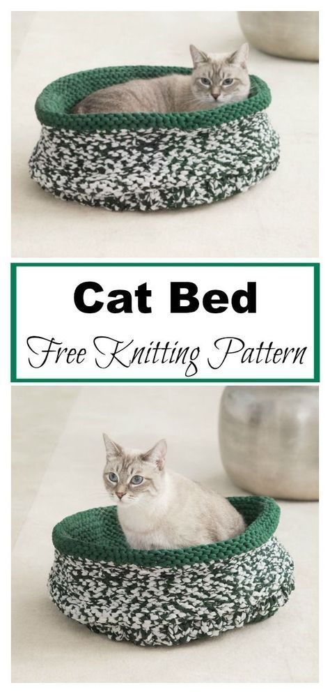 Simple Cat Bed Free Knitting Pattern #startknittingfreepattern #easyknittingpatterns #knittingforbeginners #freeknittingpattern Crochet Pikachu, Cat Bed Pattern, Knitting Patterns Free Beginner, Easy Knitting Projects, Beginner Knitting Patterns, Fair Isles, Knitted Cat, Pattern Simple, Pattern Knitting