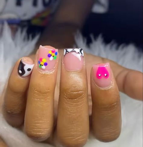 Abstract Nails, Simple Gel Nails, Girly Acrylic Nails, Short Square Acrylic Nails, Exotic Nails, Acrylic Nails Coffin Pink, Christmas Nails Acrylic, Nails For Kids, 3d Rose