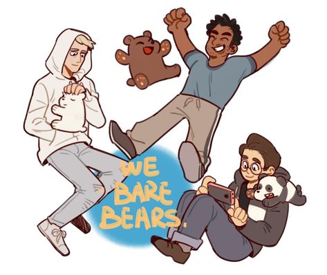 Love this picture so much...! Humanized Cartoons, We Bare Bears Human, Cartoon Characters As Humans, Disney Au, Bear Bears, We Bare Bears Wallpapers, 2160x3840 Wallpaper, Cartoon As Anime, Ice Bears