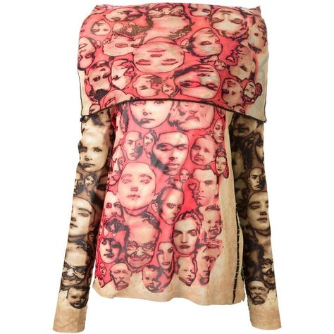 Jean Paul Gaultier Vintage Faces Top ($762) ❤ liked on Polyvore featuring tops, bateau neck top, red long sleeve top, long sleeve tops, red top and boatneck top Gaultier Aesthetic, Jean Paul Gaultier Aesthetic, Vintage Wishlist, Jean Paul Gaultier Vintage, Red Long Sleeve Top, Graphic Print Top, Red Long Sleeve Tops, Boat Neck Tops, Designer Tops